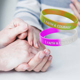 Load image into Gallery viewer, Customizable Silicone Wristbands Breast Cancer Awareness Bracelets with Hope Faith Strength Courage Women