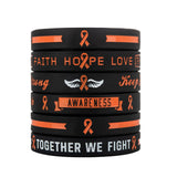 Load image into Gallery viewer, Customizable Silicone Wristbands Breast Cancer Awareness Bracelets with Hope Faith Strength Courage Women